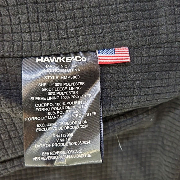 Hawke & Co Performance Black Hoodie Men's Size Large Zip Jacket Fleece Lined NWT - Picture 15 of 16
